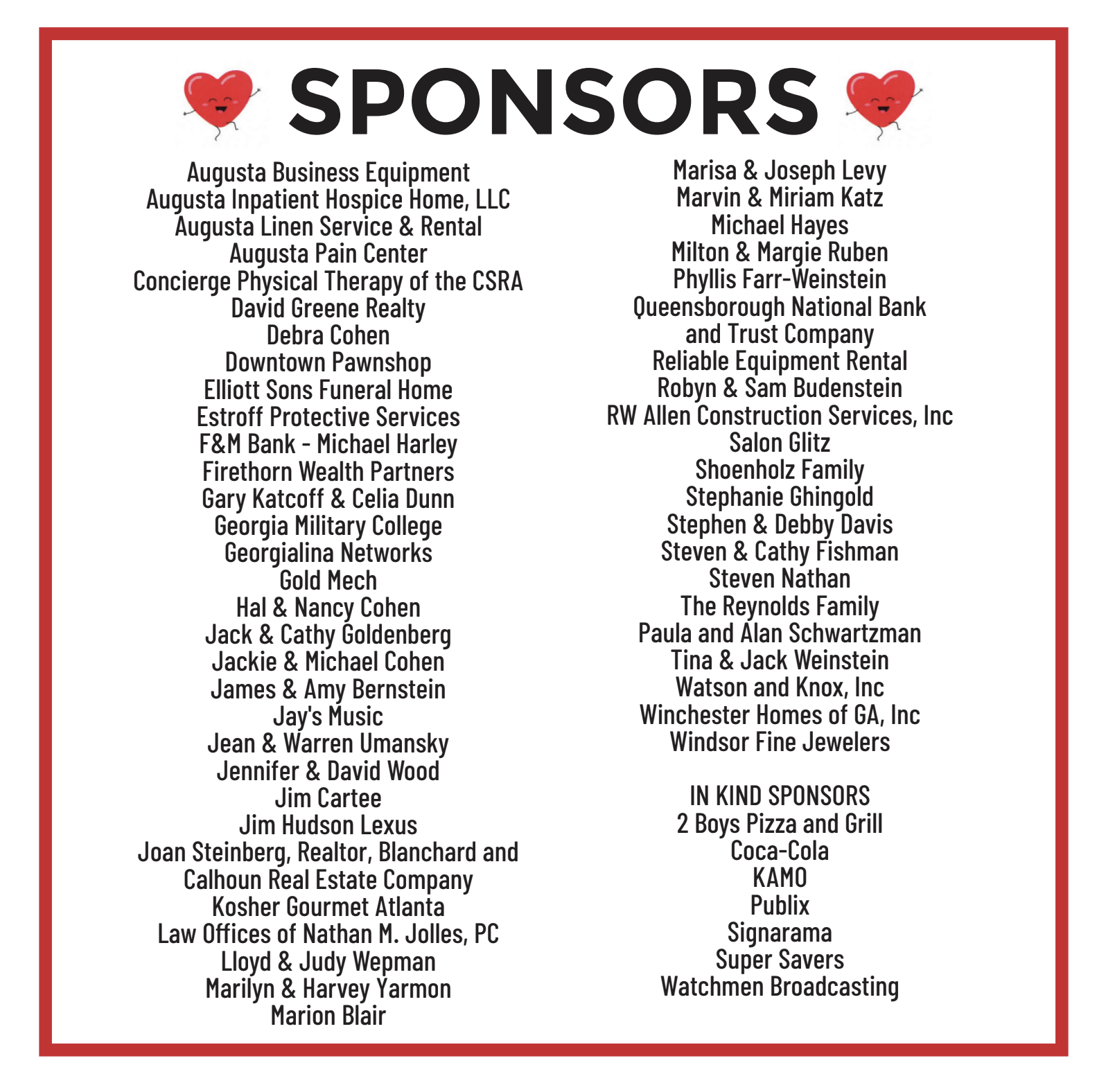 Thank you to our 2026 sponsors